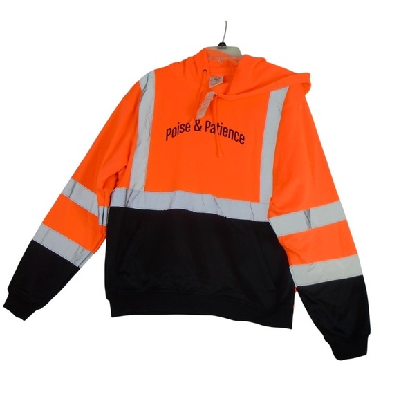 Kishigo Other - Kishigo High Visibility Hooded Sweatshirt Class 3 Safety Hoodie Orange Size L